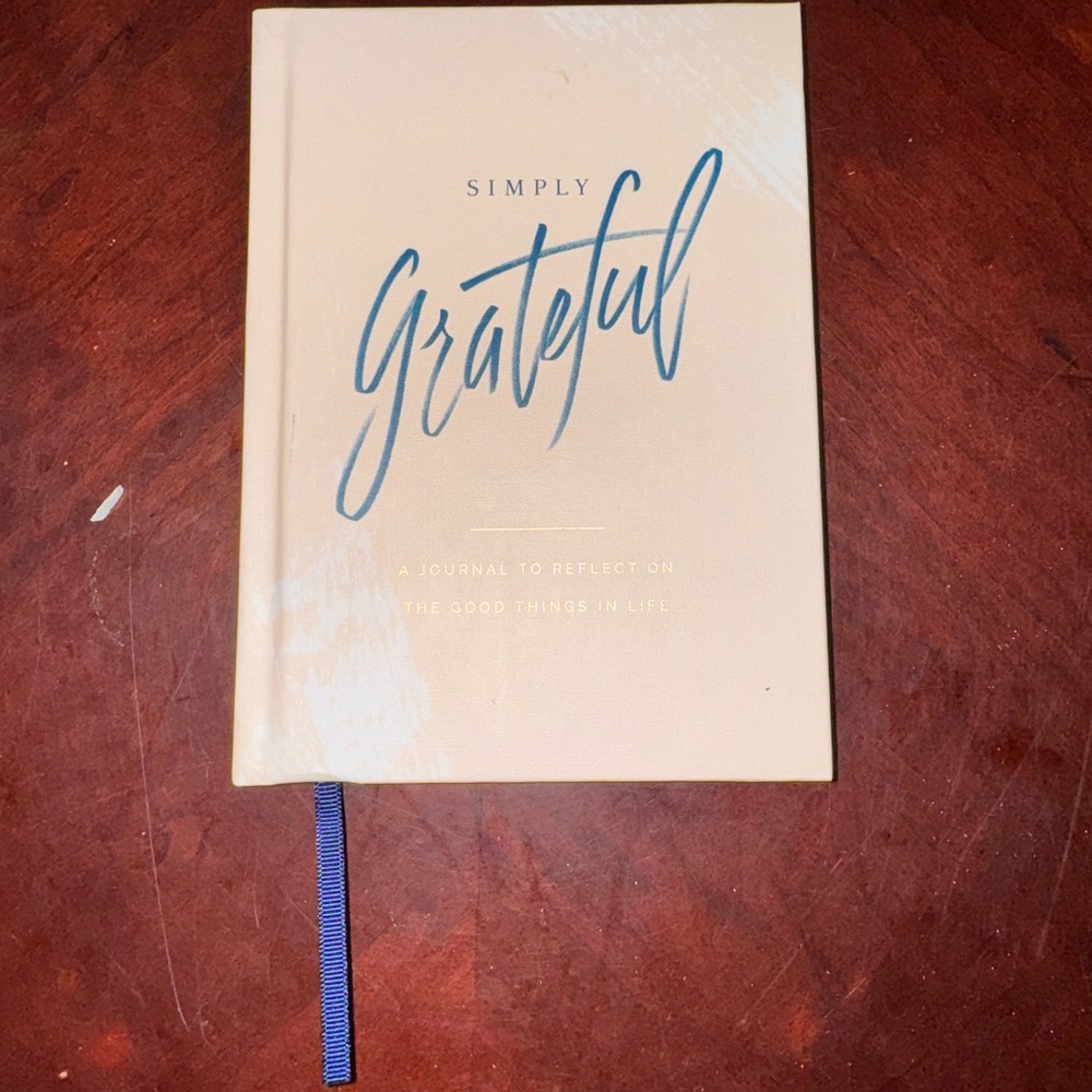 Green Inspired Simply Grateful Journal - Cream and Blue